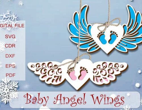 huella-de-bebe-en-forma-de-corazon-con-alas-de-angel-creativo-digital Huella De Bebe En Forma De Corazon Con Alas De Angel Creativo Digital